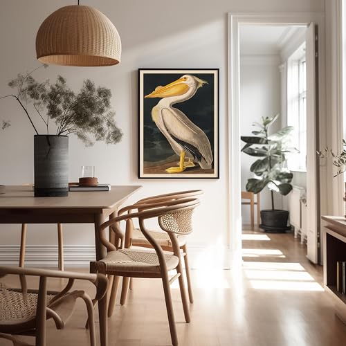 Poster Master Vintage James Audubon Poster - Retro White Pelican Print - Birds of America Art - Bird Art - Gift for Men, Women & Animal Lover - Decor for Dorm or Living Room - 8x10 UNFRAMED Wall Art - color: Style-09, size: 8"L x 10"W