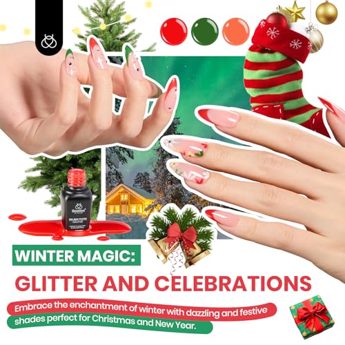 Beetles Gel Nail Polish Kit with U V Light 85Pcs, 55 Colors Gel Polish Kit - color: A-Seasonal Symphony