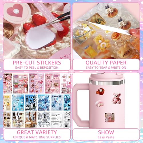 600Pcs Japanese Sticker Book for Journaling Adult, Cute Scrapbook Stickers - style: Dc 45 Sheet Winter