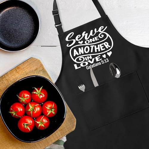 Funny Aprons for Men，Women - color: Serve One Another in Love
