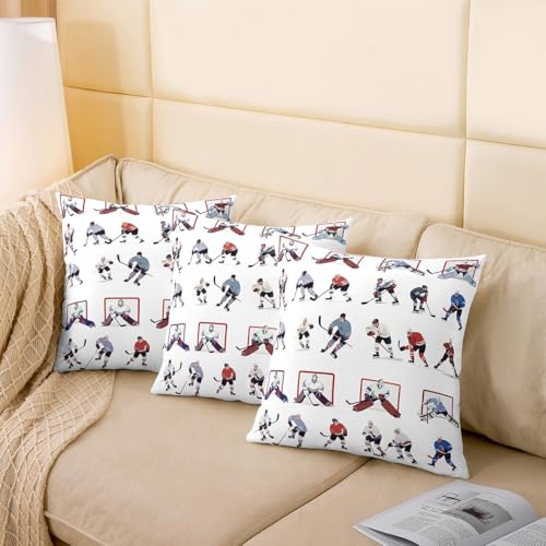 Feelyou Ice Hockey Throw Pillow Cover 1 Piece 24"x24" - color: Multi 01, size: 24" x 24" (Pack of 1)