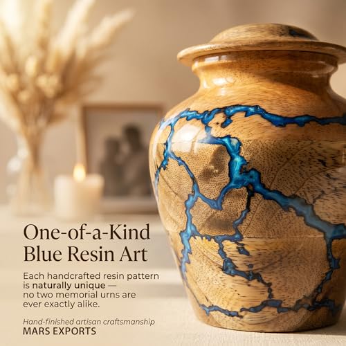Mini Cremation Handmade Urn | 20 Cu Inches | SharingSmall Portion of Ashes | Small Wooden Keepsake Urn for Human Ashes | Decorative Memorial Ashes Keepsake - size: Small