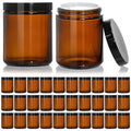 KEYWING 8oz Amber Glass Jars with Black Lids, 30 Pack Cosmetic Containers - color: Amber, size: 8oz-30Pack