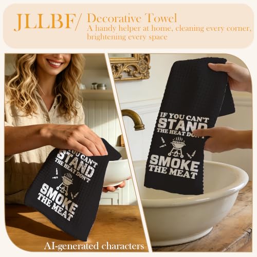 Funny BBQ Grilling Kitchen Hand Towels 16x24 Inch, Father's Day Grilling Gifts for Men Dad, Cooking Grill Lovers Gifts Decorative Hand Towels for Kitchen - color: The Meat