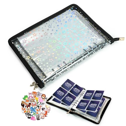 4 Pocket Card Binder for Boys, Cute A5 Clear Kpop Photocard Binder - color: A Black, size: 4-Pocket