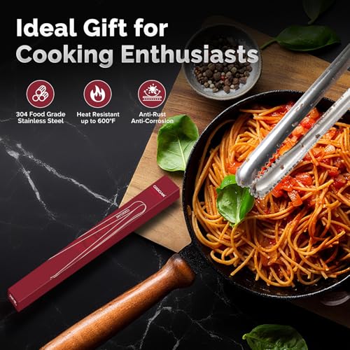 Precise Serrated Non-Slip Tips Cooking Tongs (9.5" & 11.5" & 13.5") - size: 9.5"+11.5"+13.5"
