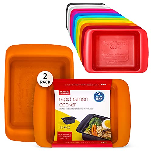 Rapid Ramen Cooker | Microwavable Cookware for Instant Ramen | BPA Free and Dishwasher Safe | Perfect for Dorm, Small Kitchen or Office | Orange, 2 Pack - color: Orange, size: 2 Pack Standard