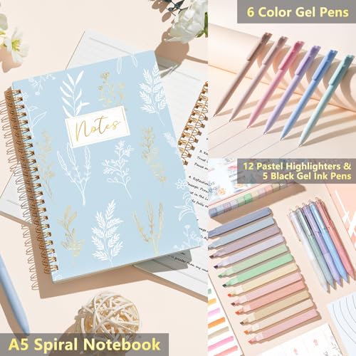 Bible Study Supplies Journaling Annotation Kit w/Bible Cover Case for Women - color: Blue