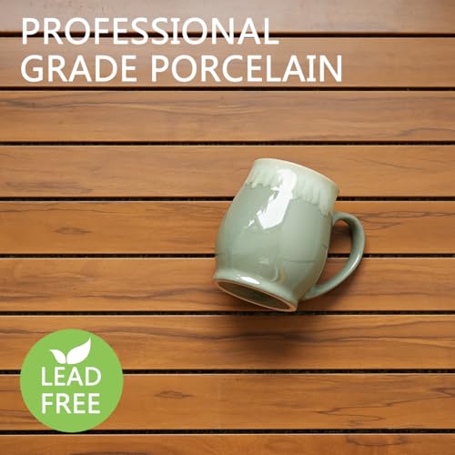 Bosmarlin Extra Large Ceramic Coffee Mug, 24 Oz, Dishwasher and Microwave Safe, Big Oversized Tea Cup, Reactive Glaze (Pale Green) - color: Pale Green
