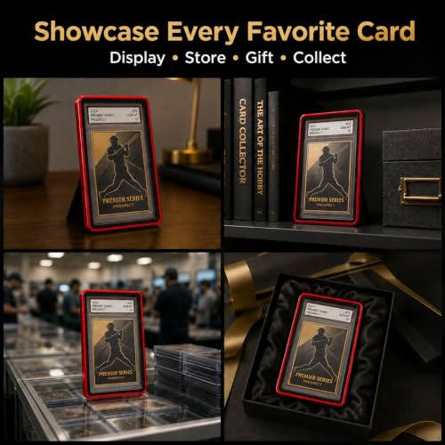 PSA Slab Case, Magnetic 9-Point Lock Display Protector, Red - color: Red