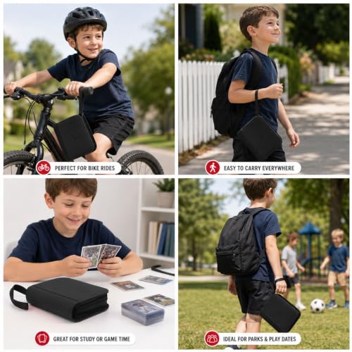 Mini 1 Pocket Top Loader Binder, Upgraded Widened Pages & Spine - color: Black, size: 2