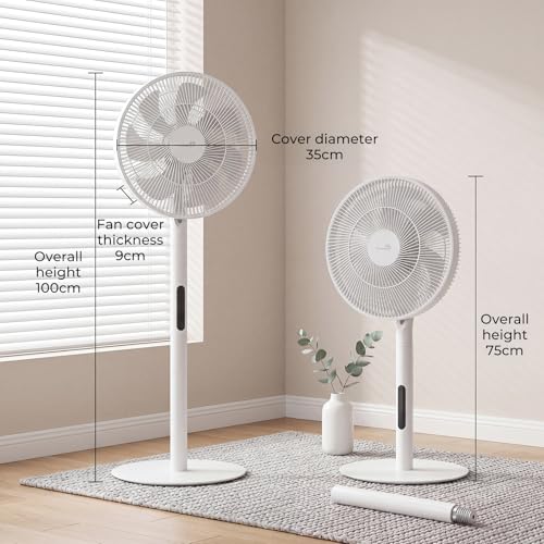SAnmay Pedestal Fan,Ultra Slim Floor Fan 2-in-1 Detachable Portable Desk Fan, USB-C Powered & Power Bank Compatible, Quiet Air Circulator for Outdoor, RV, Camping and Home