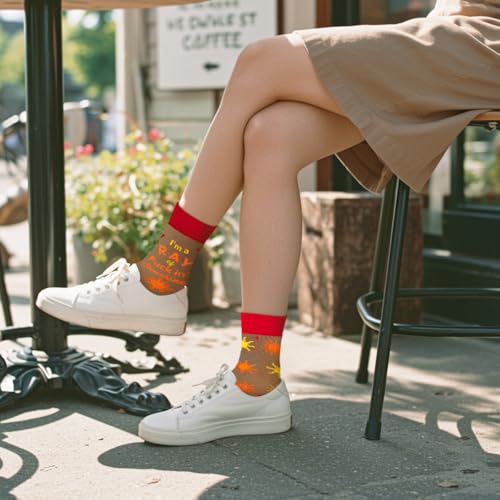 Funny Socks for Women and Teenage Girls, Cute Crazy Unique Novelty Gifts - color: C-ray-redgrey-1