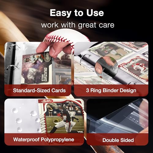 RONMONG Baseball Card Binder, 440 Pockets, Protective Trading Card Album - color: baseball-style 2, size: 440