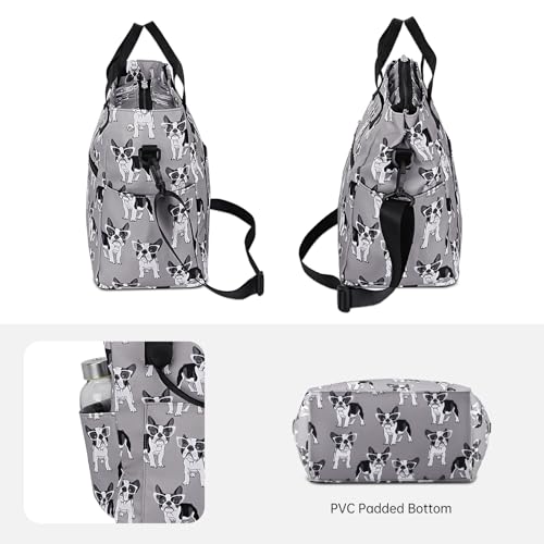 Crossbody Shoulder Bag for Women - Water Resistant Casual Handbag Purse with Multiple Pockets, Adjustable Strap - color: Gray Dog