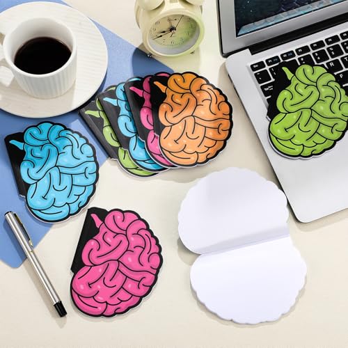Amazingspark 24 Pcs 600 Sheets Brain Shaped Notepads, 5x3.75 in Memo Pads