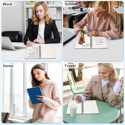 Lined Spiral Notebook for Women, A5 College Ruled Leather Spiral Journals - color: Blue, size: A5