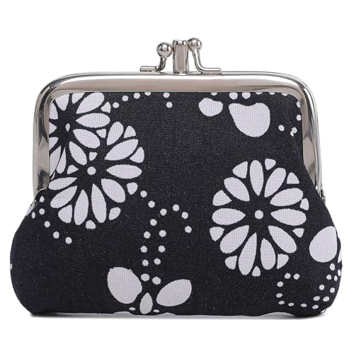 Cute Floral Buckle Coin Purses Vintage Pouch Kiss-lock Change Purse Wallets… - color: 13