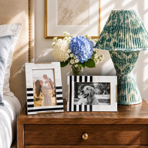 Handicrafts Home Handmade Bone Inlay 4x6 Black Picture Frame Brass Decor - color: WEST-COAST-NAPLES, size: 4X6