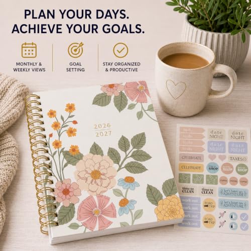 WORLD TRAVELER Academic Planner School Organizer Jul 2026-Dec 2027, 7"x9" - color: Multi Garden