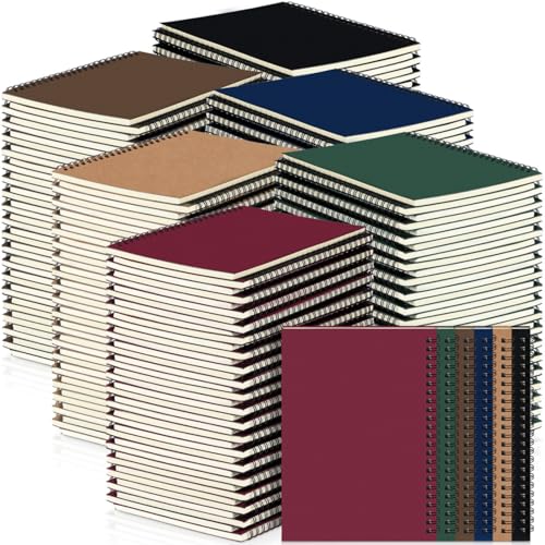 Yahenda Spiral Notebook College Ruled Journals Notebooks Lined 8.3 x 5.5 Inch Note Books Bulk A5 Writing Notebooks Thick Paper Notebook for Office Business School Supplies (Classic Colors,54 Pcs) - color: Classic Colors