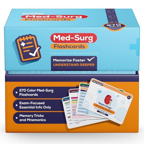 Med-Surg Flashcards for NCLEX – 270 Color-Coded Study Cards for RN & PN Nursing Students | Disease, Labs & Nursing Care in One | High-Yield Clinical Concepts, Visual Learning & Fast Recall