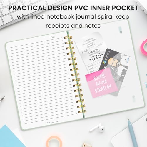 Lined Journaling Notebook for Women, A5 Spiral Notebook with 100gsm Thick Paper, 70 Sheets / 140 Pages, Notebooks for Work, Journals, Notes, Bible Study, and Daily Use