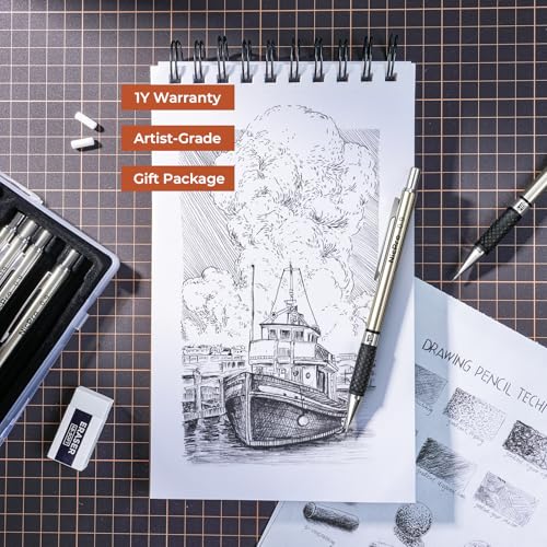 Nicpro 0.9 mm Art Mechanical Pencils Set in Case, 6 PCS - style: 6 Pack (0.9mm)