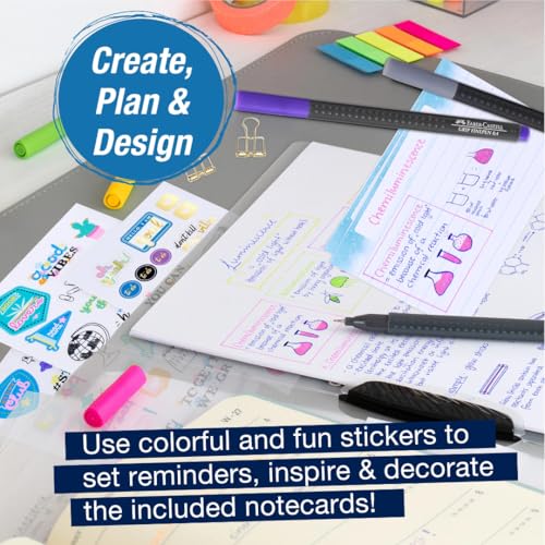 Faber-Castell Essential Note Taking Supplies - Studying Essentials Set with 6 Fineliner Journal Pens, College School Supplies, Stationary and Planner Accessories