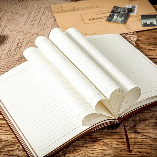 CAGIE Leather Journal for Men Women Vintage Notebook Diary, A5, Dark Brown - color: A-Dark Brown, size: A5