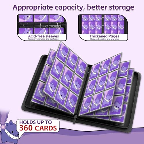 9 Pocket Purple Trading Card Binder, 3-Ring Card Album - color: Purple, size: Large