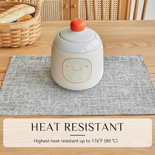 Softalker Faux Linen Cloth Placemats Set of 8-12 x 18 Inch, Ash Grey - color: Ash Grey, size: 8pc