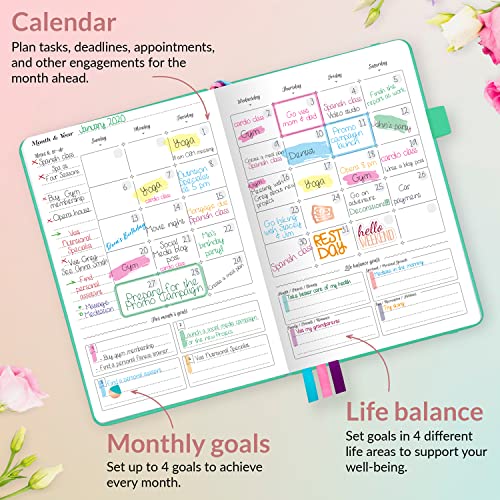 GoGirl Planner for Women, Undated Weekly Agenda Journal, Emerald - color: Emerald, size: Compact (5.3" x 7.7")