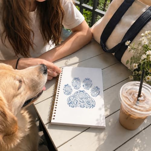 VONTP Seashell Beach Notebook, Dog Gifts For Women, 5.5x8.3 Inch - color: 007-Shell