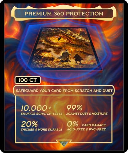 MTG Card Sleeves 100 Pcs, Textured Back Art Deck Protector TCG Sleeves - color: Dragon&ring-100pcs