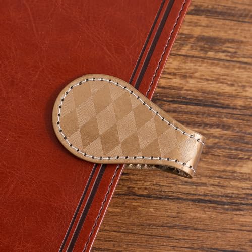 3PCS Vintage Magnetic Leather Bookmark, Leather Magnetic Bookmarks for Women, Magnetic PU Bookmarks Clip Book Accessories, Rhombic Pattern - style: Rhombic