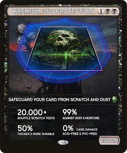 MTG Card Sleeves with 100 Pcs, Waterproof Textured Back Art Sleeves Deck Protector, HD Clear Front & Matte Back, Ultra-Durable, Smooth Shuffle Standard Size Card Sleeves Fit TCG MTG Cards-Skull - color: Clear