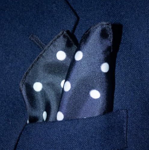 Royal Silk Polka Dot Pocket Square - 17" Handkerchief - 12mm Silk Twill - 100% Silk - color: Black