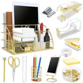 Gold Office Desk Organizers, 13PCS Office Supplies and Accessories - color: Gold