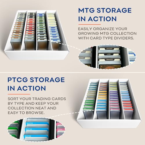 2-Pack Trading Card Storage Box, Cardboard Card Box for MTG TCG Sports Card - color: 4 Row-2 Boxes