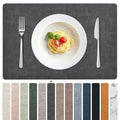 FROMHEART Faux Leather PU Placemats Set of 4 (Dark Grey,11.8" x 17") - color: Dark Grey, size: Set of 4