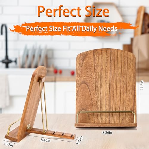Cookbook Stand for Kitchen Counter Decor - Adjustable Cookbook Holder