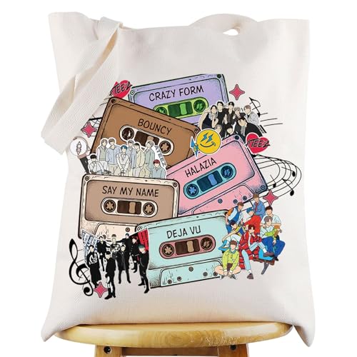 WZMPA Korean Group Fans Tote Bag Concert Fans Gift South Korea Singer Reusable Grocery Bag Concert Merchandise - color: My Name-t