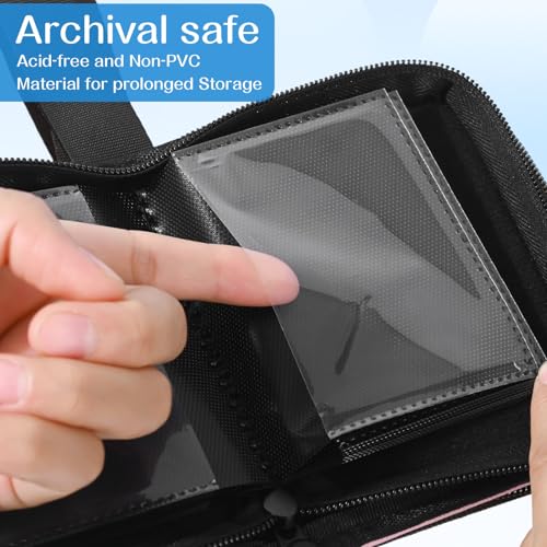 1 Pocket Card Binder – Collectible Trading Card Album, Single Card Holder with 20 Pages, Holds 40 Cards, Side-Loading Mini Binder for TCG, MTG, Sports, Baseball, Football, Small Sports Card Book,Pink - color: Pink