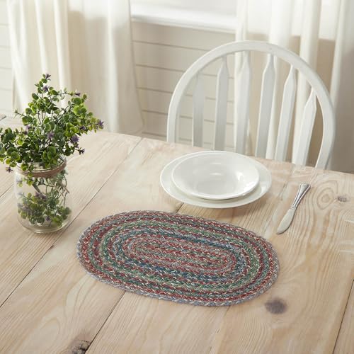 VHC Brands Multi Jute Oval Placemat 10x15, 12 Pack 12 Pack - color: Deep Olive, size: 10x15, 12 pack