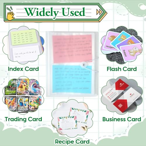 SHANGRLA 4x6 Index Card Holder Binder With Clear Sleeves, 200 Card Capacity - size: 4" x 6"