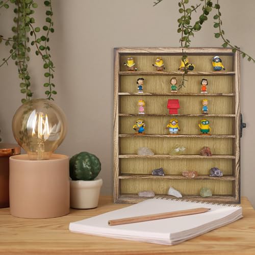 FramePro Shadow Box Frame Display Case 16x20 with Removable Shelves, Deep Memory Box Trinket Knick Knack Shelf Cabinet for Collector, Keepsake Coins Military Medals Wedding Flowers Real Wood - color: Carbonized Wood, size: 16x20
