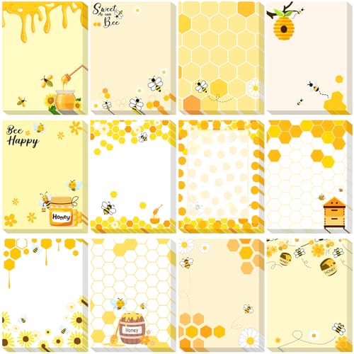 Chiisong 12 Pcs Bee Sticky Notes Gifts Notepad for Women - style: Bee Style