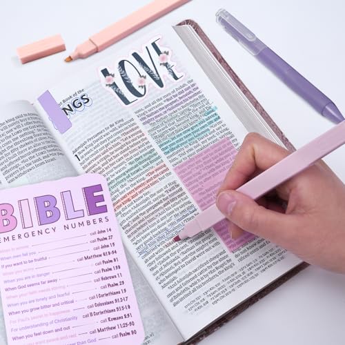 XKDOUS 50 Bible Study Supplies Journaling Kit with Journal and Case, Purple - color: Purple