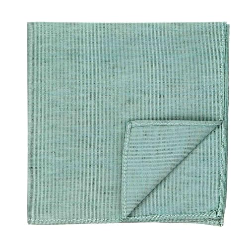 tiemart Regent Morris Neckwear Silk/Linen Pocket Square - color: Dark Green Regency